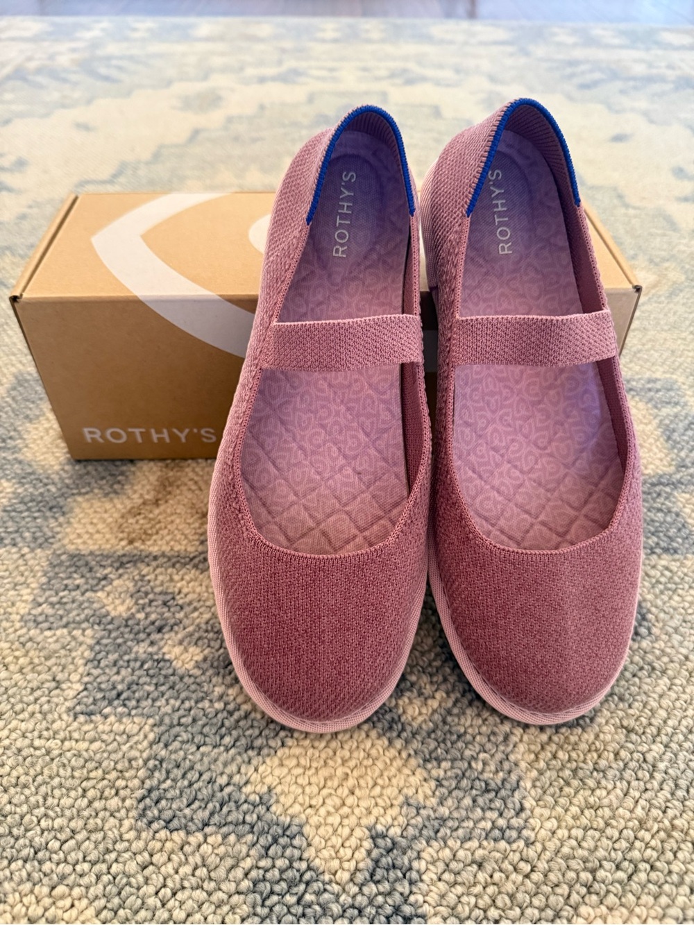 Rothy's ReVelvet Lilac Mary Jane Flats with Elastic Strap